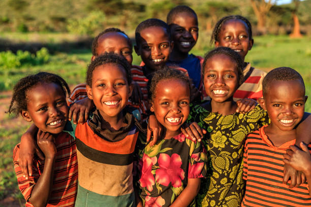 Group of happy African children - Ethiopia, East Africa